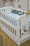 Ліжечко дитяче Дубик-М Жираф з ящиком і маятником + фіксація, Білий, фото 3