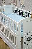 Ліжечко дитяче Дубик-М Жираф з ящиком і маятником + фіксація, Білий, фото 6