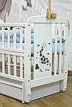 Ліжечко дитяче Дубик-М Жираф з ящиком і маятником + фіксація, Білий, фото 4