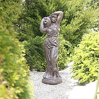 Садовая скульптура Дама с кувшином красный гранит 84х23х29 см