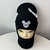 М 92017.Комплект зимовий для дівчинки шапка "МіКі" и снуд , різні кольори (2-12 років), фото 2