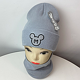 М 92017.Комплект зимовий для дівчинки шапка "МіКі" и снуд , різні кольори (2-12 років), фото 6