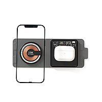 Бездротова зарядка для iPhone і AirPods MagSafe Duo Crystal T03 15W