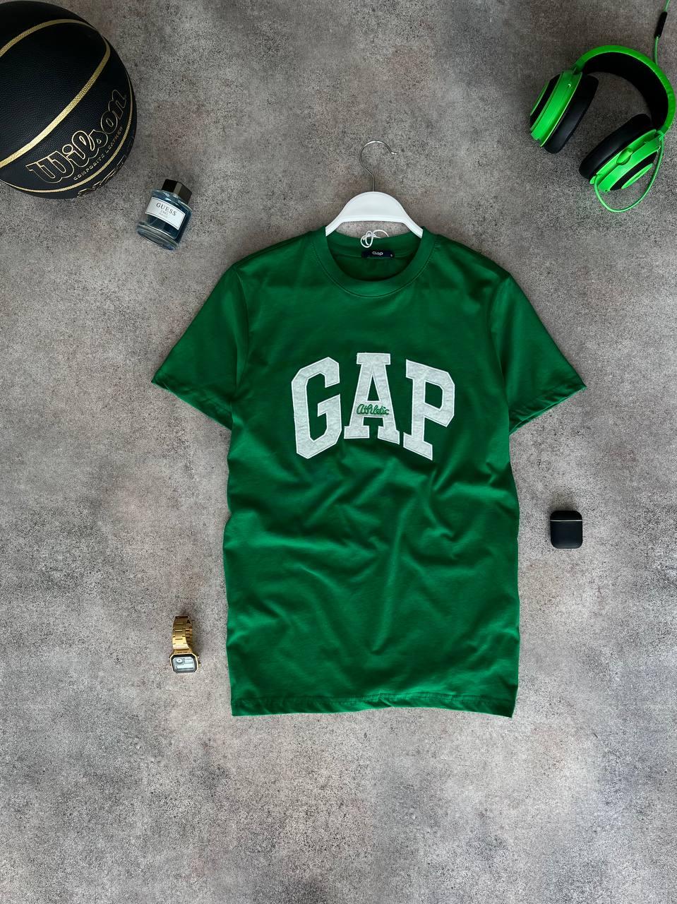 Футболка чоловіча зелена повсякденна з коротким рукавом брендова Gap (Гап)