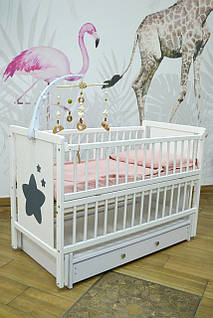 Ліжечко дитяче Дубик-М Зірочка з ящиком і маятником, білий