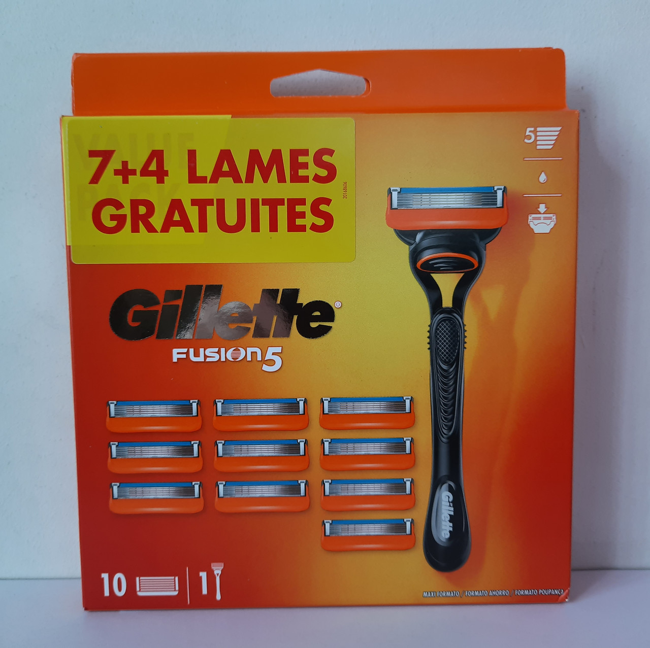 Касети для гоління чоловічі New! Gillette Fusion (5) — 11 шт. + ручка ( Картриджі Жилет ф'южин 5 Німеччина)