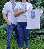 Сімейні футболки / Family look з вишивкою Волошкове поле,футболки вишивки,футболки вишиванки,футболки з вишиванкою,футболки вишиті