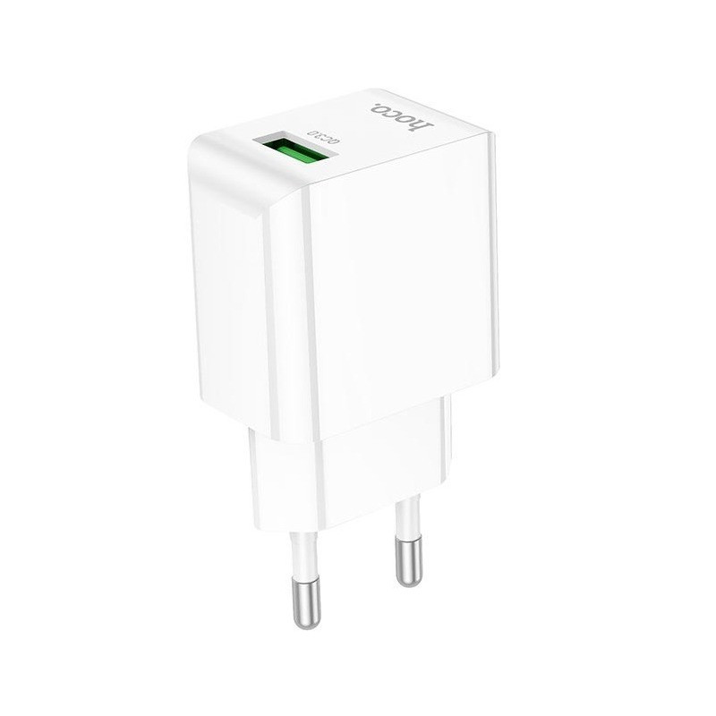 Зарядний пристрій USB HOCO C98A 1USB 18W 3A QC White, фото 1