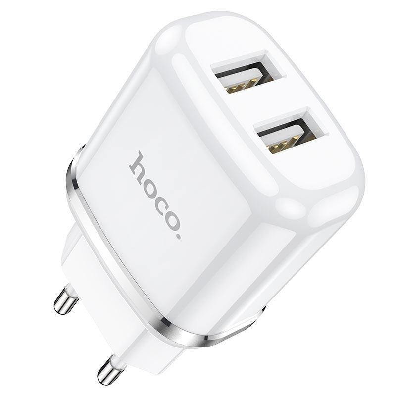 Зарядний пристрій USB HOCO N4 2USB 2.4A White, фото 1