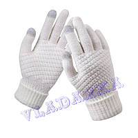 Сенсорные женские перчатки, цвет белый