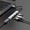 Розгалужувач Type-C на 4USB HUB адаптер HOCO HB26 Silver, фото 3