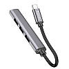 Розгалужувач Type-C на 4USB HUB адаптер HOCO HB26 Silver, фото 4