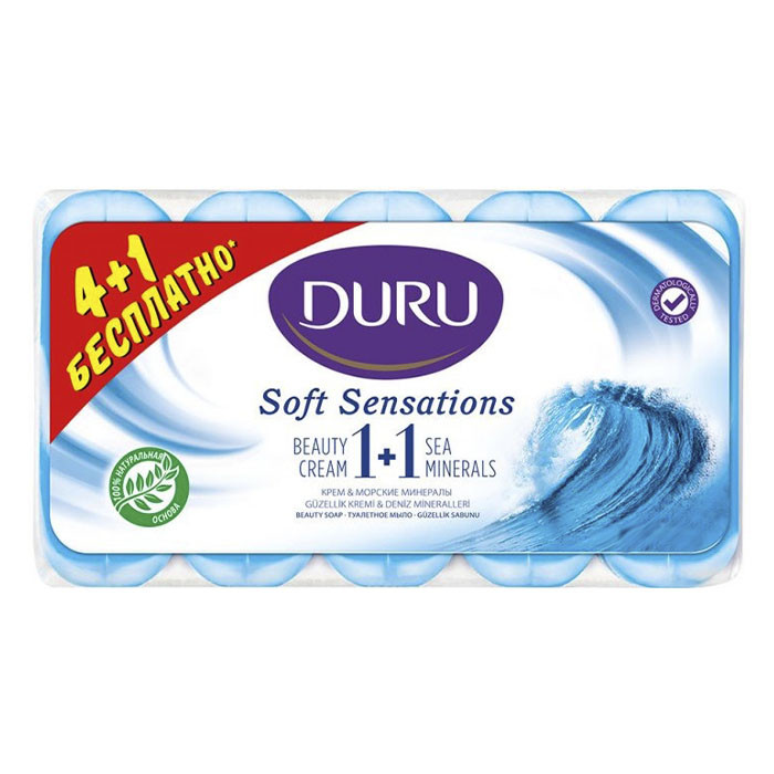 Мило Duru 1+1 Soft Sensation з морськими мінералами 5 х 90 г
