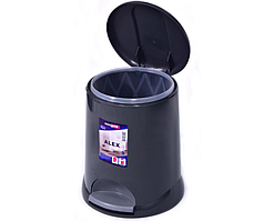 Відро з педаллю пластикове  5 л сіре Alex EG