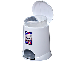 Відро з педаллю пластикове 5 л біле Alex EG