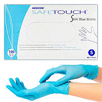 Нітрилові рукавички Medicom Safe Touch Slim Blue Nitrile S, 100 шт