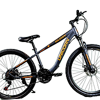 Горный спортивный велосипед 26 дюймов Unicorn Migeer Glory Серо оранжевый
