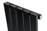 Вертикальний дизайнерський радіатор опалення ARTTIDESIGN Terni 5/1800/295 чорний матовий, фото 4