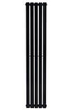 Вертикальний дизайнерський радіатор опалення ARTTIDESIGN Terni 5/1800/295 чорний матовий, фото 5