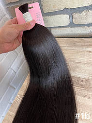 Славянские волосы в срезе 80 см. #1b Натуральний чорний
