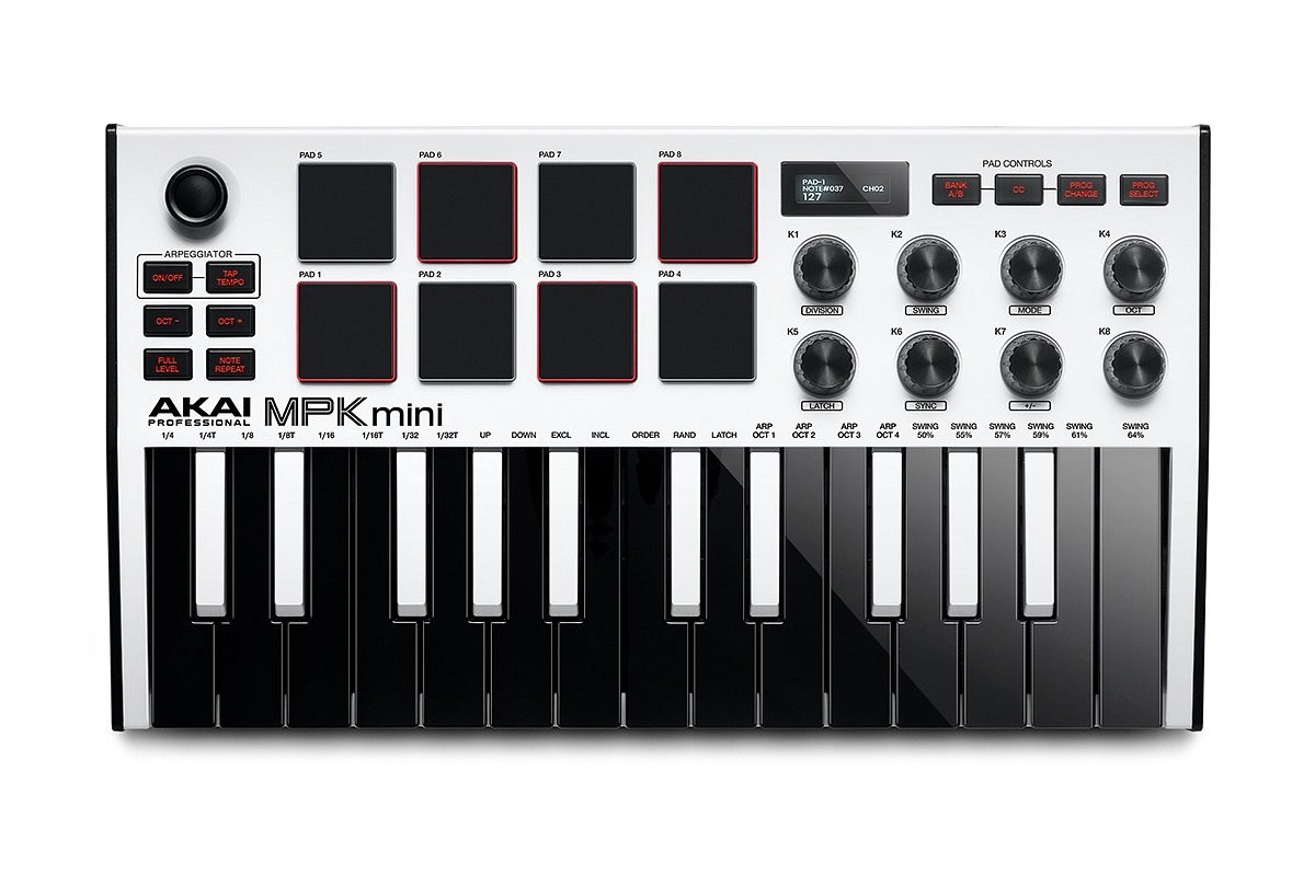 MIDI клавіатура AKAI MPK MINI MK3 White MID