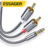 Кабель AUX - 2RCA (папа-папа) ESSAGER jack 3.5мм 2м