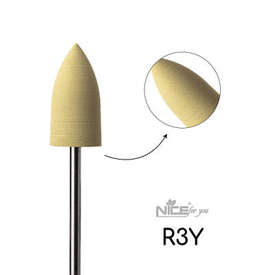 Силіконова фреза Nice for you КОНУС великий жовтий R3Y