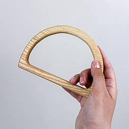 Ручки дерев'яні для сумок світлі півкільце пара 15 см, півкільце для сумки дерев'яна, фурнітура для сумок, ручки для сумок