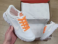 Женские кроссовки Nike Free Run 3.0 White Orange