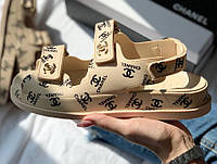 Сандалии женские Chanel "Dad" sandals Beige Logo