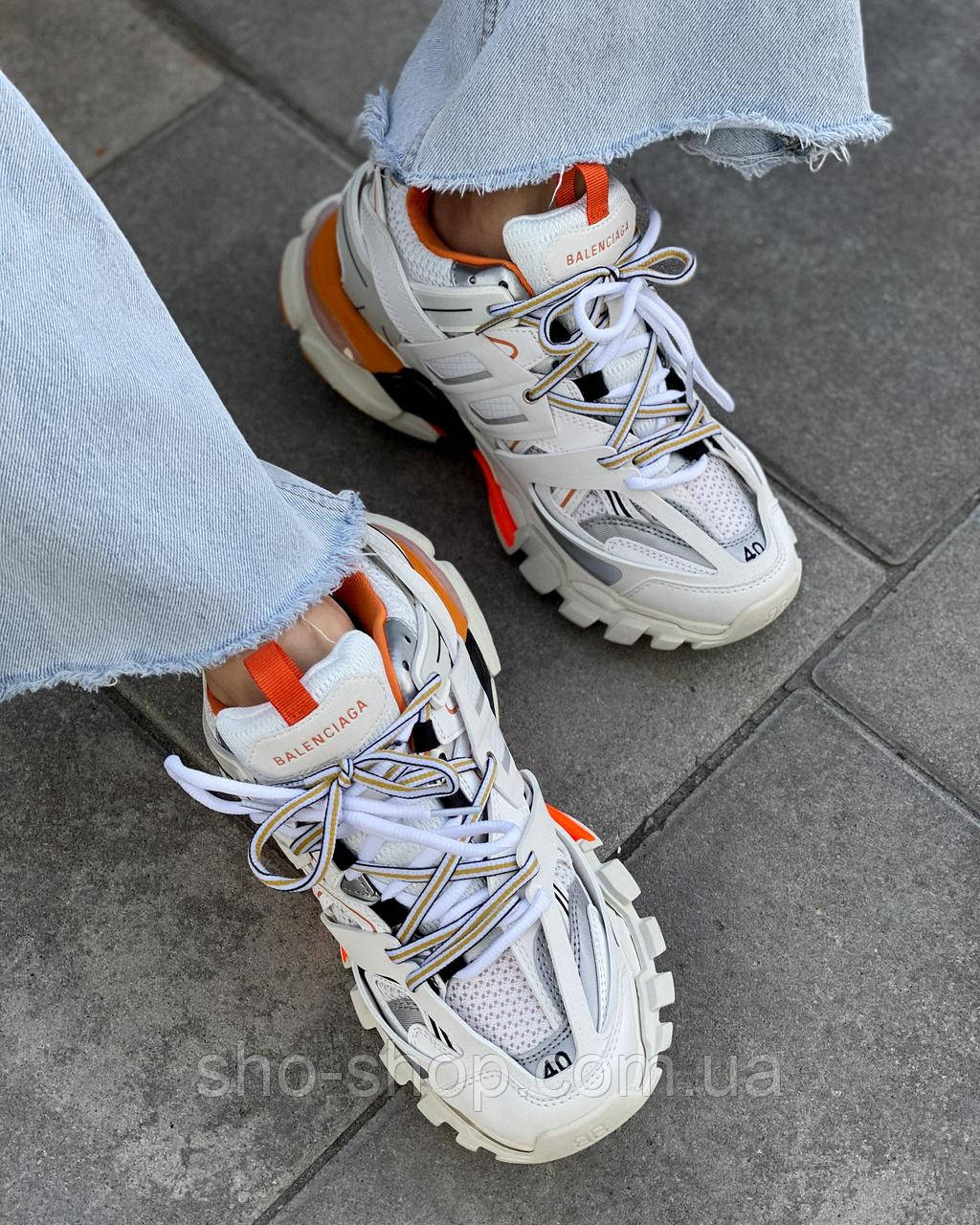 Кроссовки Balenciaga Track 3.0 White/Orange, фото 1