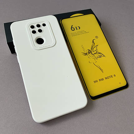Чохол + захисне скло для Xiaomi Redmi Note 9 чохол в комплекті зі склом для телефону, фото 1