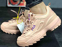 Женские кроссовки Fila Disruptor 2 Full Pink Violet logo