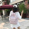 Міський жіночий рожевий рюкзак геометрія, фото 3