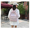 Міський жіночий рожевий рюкзак геометрія, фото 7
