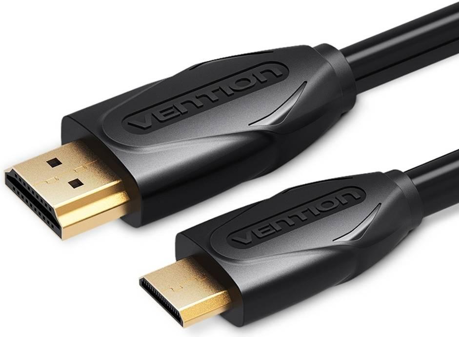 Кабель Vention Mini HDMI — HDMI Cable 18 Gbps високошвидкісний кабель HDMI 4K60Hz 1 м Black (VAA-D02), фото 1