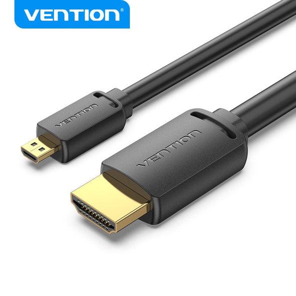 Перехідник кабель Vention Micro HDMI-HDMI 4K 60 Гц 8 Гбіт/с 1.5 м Black (AGIBG), фото 1