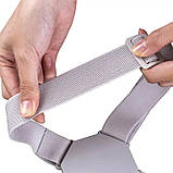 Корсет для спини хребта Nuoyi Miao Smart, ортопедичний коректор постави — K-49, сірий, фото 4