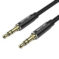 AUX аудио кабель Vention Audio 3.5 мм в тканевой оплетке 0.5 м Black (BAWBD)