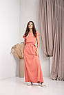 Гарне довге плаття "434", розміри подвійні 48-50, персик, фото 2