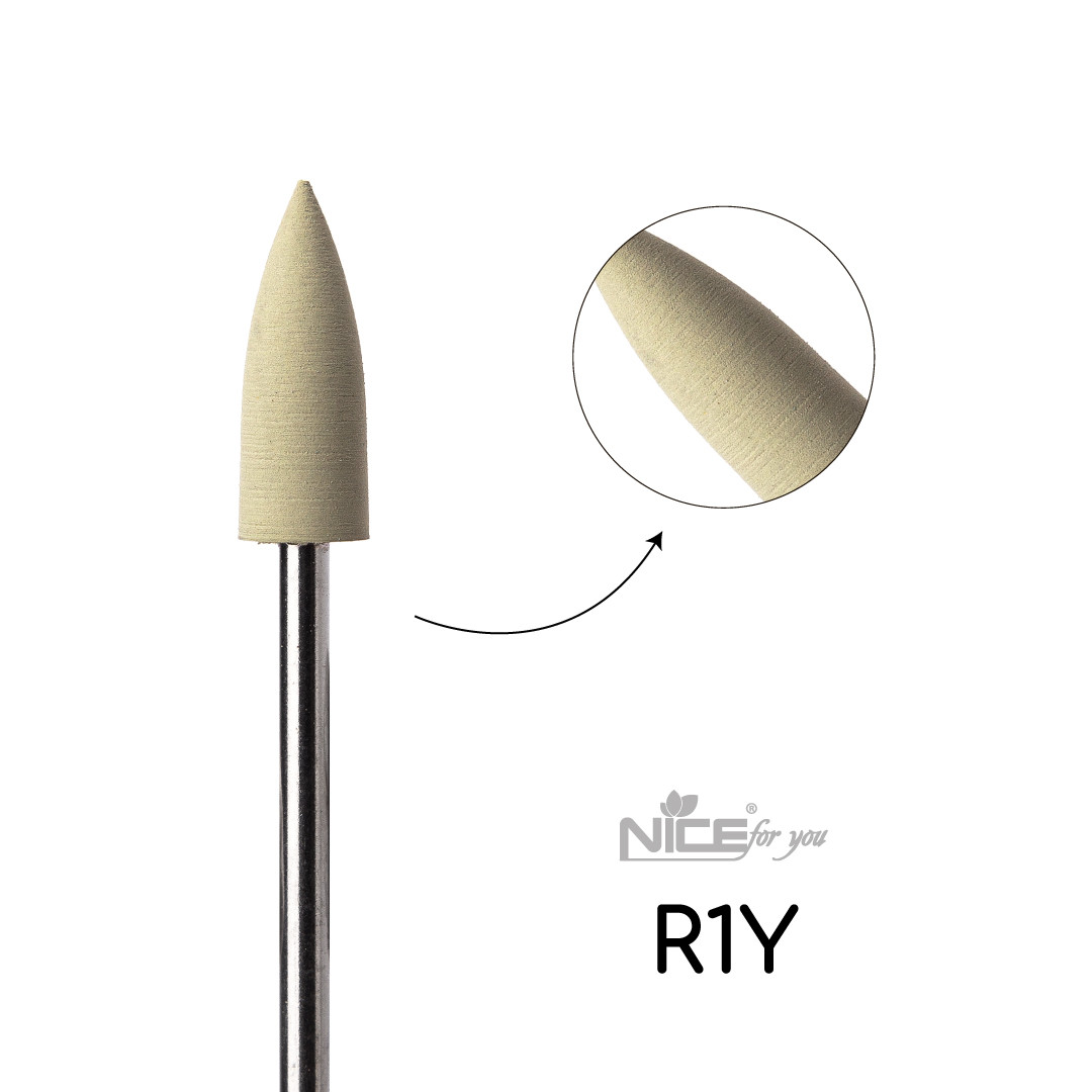 Силіконова фреза Nice for you КОНУС середній жовтий R1Y