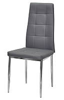 Мягкий кухонный стул Windy CH (Винди) серый кожзам 701 на хромированных металлических ногах