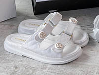 Босоножки женские Chanel Slippers White