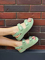 Босоножки женские Chanel ''Dad"" Sandals Green Premium 37