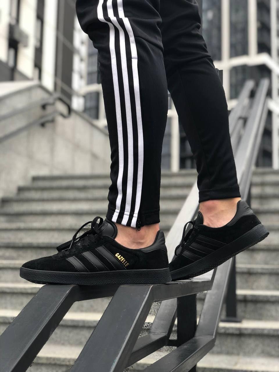 Adidas gazelle trainers black hotsell
