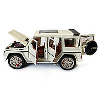 Машинка металева дитяча Mercedes-Benz G63 Мерседес Гелендваген, білий, Автоексперт, 1:24, світло, інерція, відкриваються двері,, фото 5