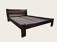 Двуспальная кровать деревянная Палермо 140х200 Tin 117 Темно-коричневый Шаг ламелей 5,5 см.