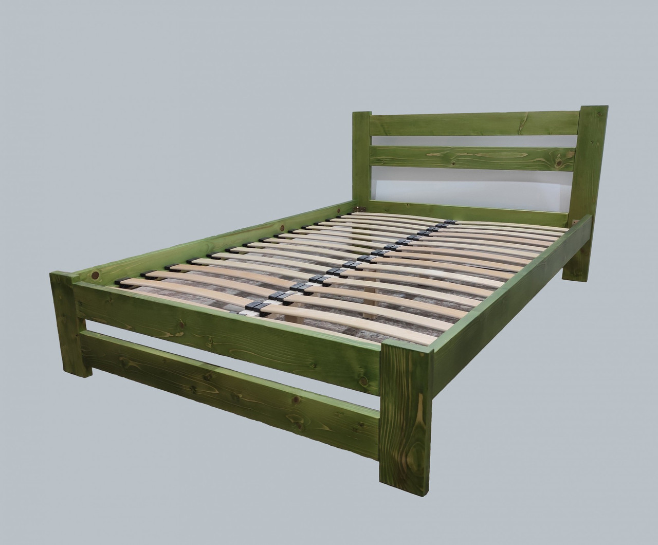 Двоспальне ліжко дерев'яна Палермо плюс 180х200 Барвник Tin 129 Крок ламелей 5,5 см.