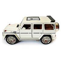 Машинка металева дитяча Mercedes-Benz G63 Мерседес Гелендваген, білий, Автоексперт, 1:24, світло, інерція, відкриваються двері,, фото 3