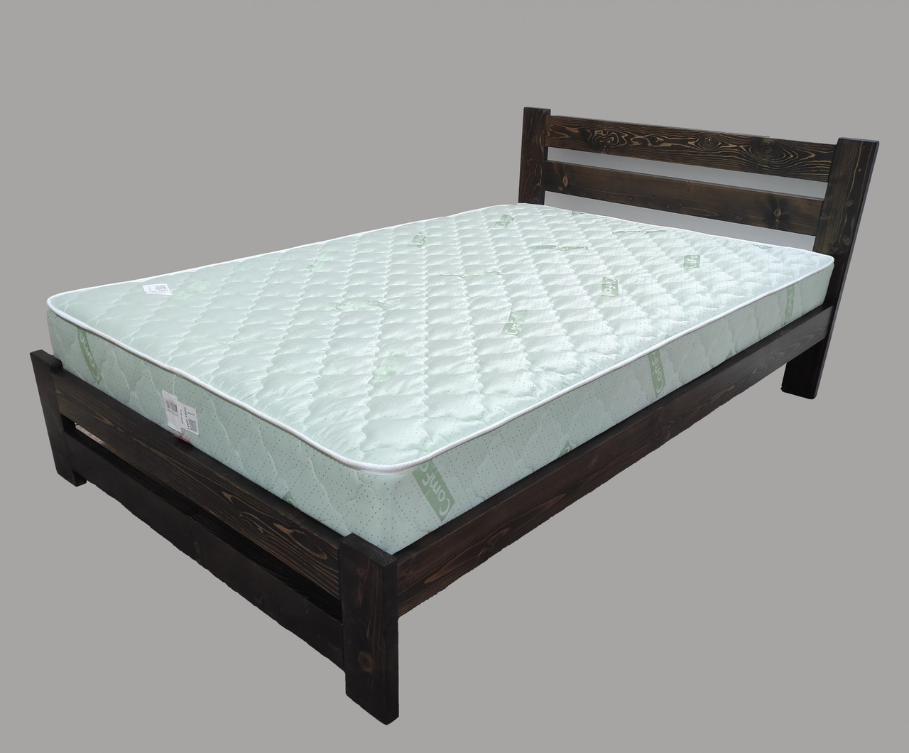 Двоспальне ліжко з масиву дуба Палермо плюс 160х200 Барвник Tin 120 Крок ламелей 2,5 см.